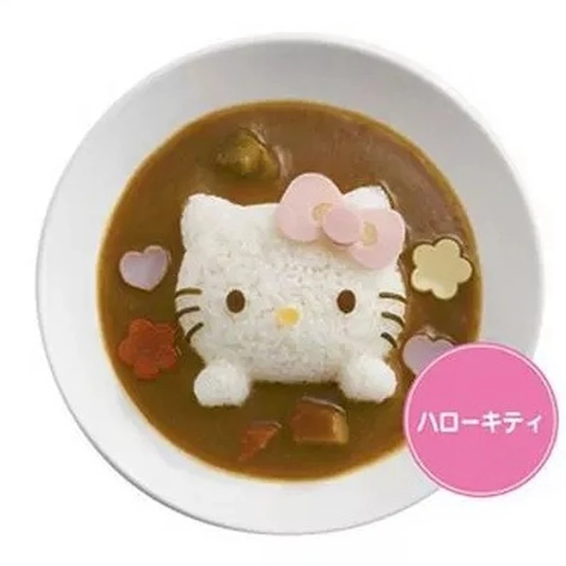 Hello Kitty Rice Ball Mold Kawaii DIY Sushi Mold Onigiri Creative Kt Cat Kitchen Curry Rice Sushi Making Tools Bento Accessories