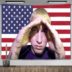 American Rap God Hip Pop Music Flag Eminem Tapestries Wall Hanging Meme Tapestry Art Aesthetic Room Decor Bedroom Wallpapers