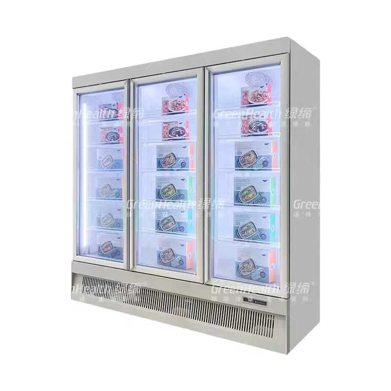 For Frozen Food Double Three Doors Lower Unit Freezing Storage Display Freezer Fridge