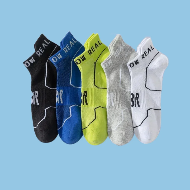 

5/10 Pairs 2024 New Casual Sports Simple Boat Socks Men's Summer Thin Plus Size Cotton Deodorant Sweat-absorbent Low-top Socks