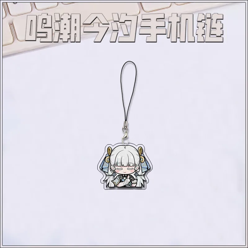 لطيف ZheZhi Yinlin Jinhsi Xiangliyao Encore تشانغلي جيان سلاسل المفاتيح الساخن لعبة Wuthering موجات الاكريليك مفتاح سلسلة أنيمي قلادة