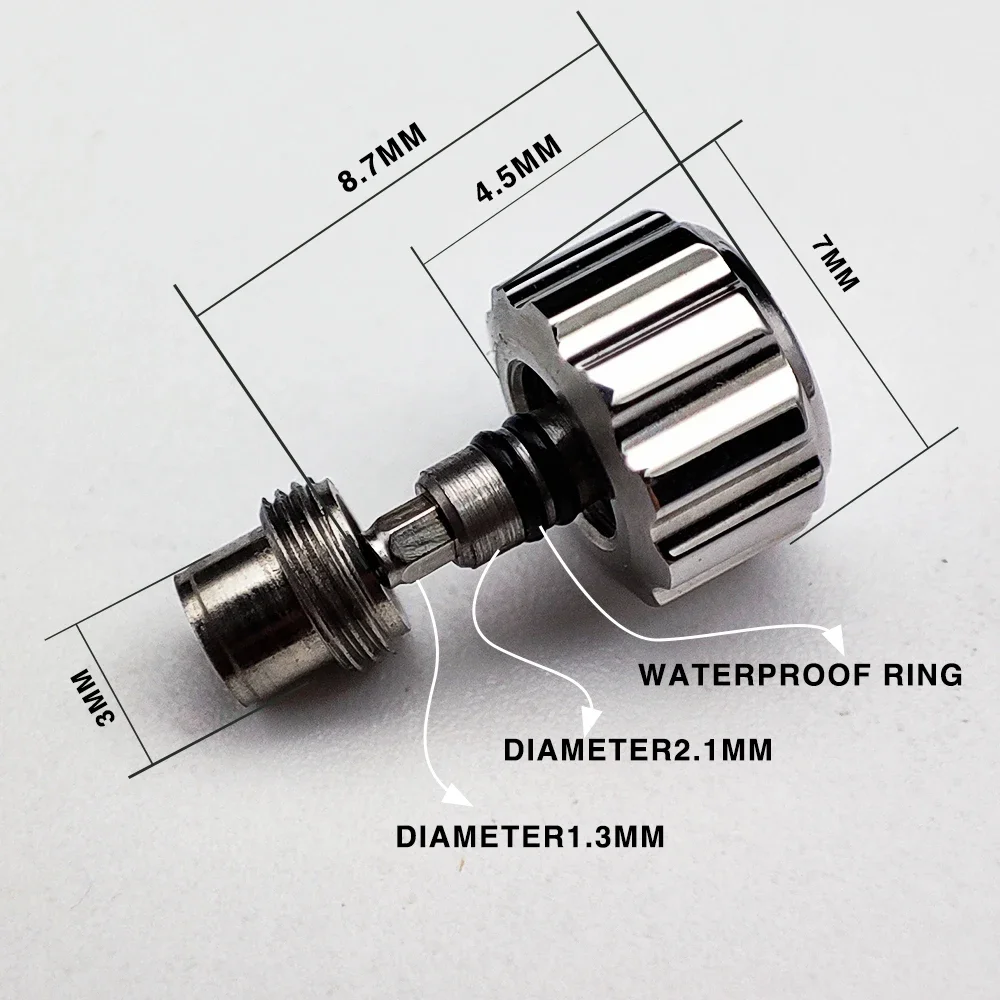 SKX007 Watch Crown Steel Crown Watch Assembly Parts 7S26 NH35 NH36 NH35A NH36A NE15 4R36 6R15 Movement for Seiko SKX009 Watch