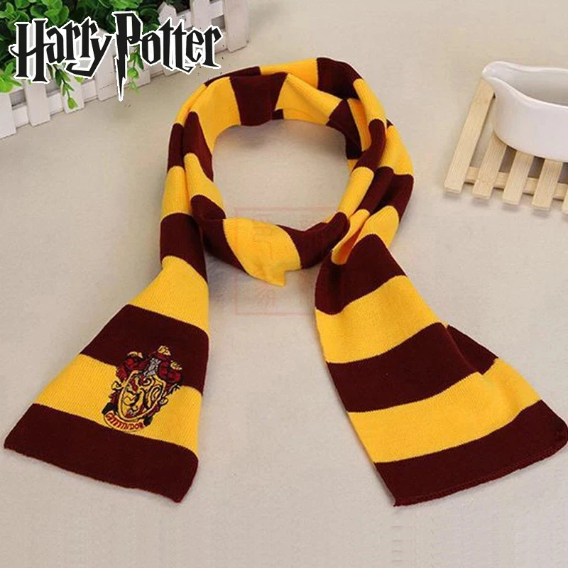 Hogwarts Scarf Gryffindors Ravenclaw Hufflepuffs Slytherins Magic School Badge Shawl Warm Winter Halloween Cosplay Prop