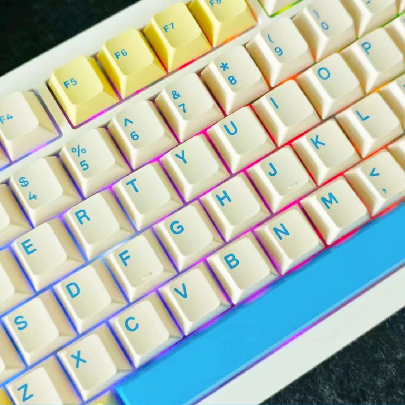 128 Tasten Gelb Blau Double Shot PBT Tastenkappen Cherry Profile Tastatur Tastenkappen für Gateron MX Switches mechanische Tastatur