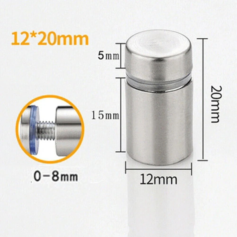 20pcs Advertising Nails 12x20/25/25mm Stainless Steel Screws for Wall Mount Glass/Acrylic Sign Standoff Fixing Screws Hardware image 4