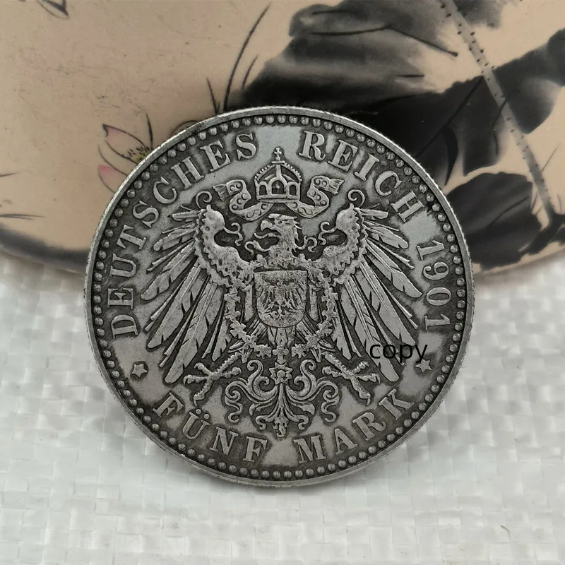 1901 German Prussia Silver Coins Germany Military Medals Goods for coins Two Generations of Kings Collector COPY