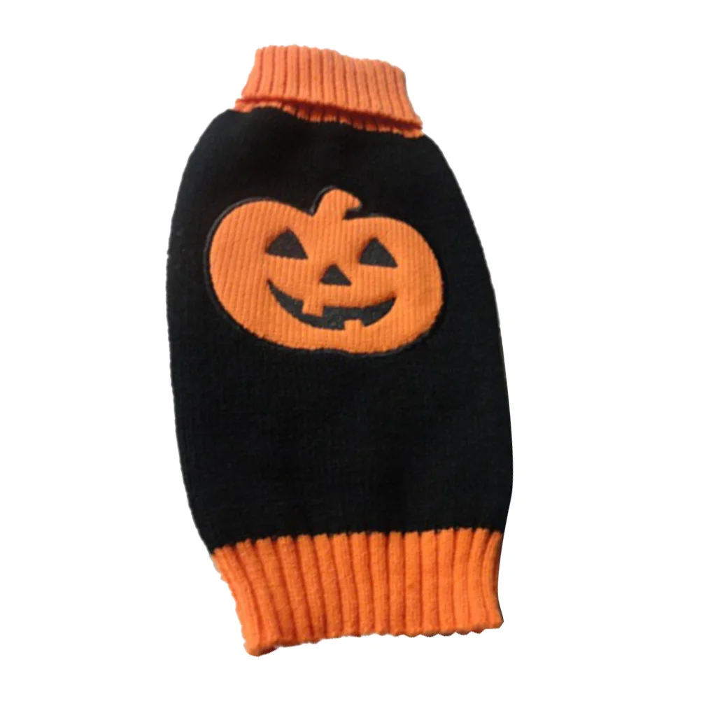 

Pet Pumpkin Sweater Pattern Tiny Small Dog Puppy Christmas Easy to Clean Clothing Knit Turtleneck Durable