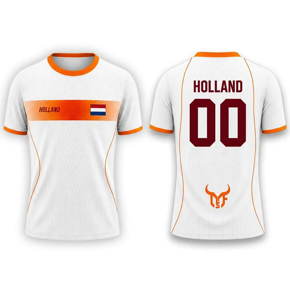 T-Shirt mit niederländischer Flagge, bedruckt, Sommer, neues, atmungsaktives T-Shirt für Outdoor-Sportarten, lässiges Sport-Trainings-Fußball-T-Shirt für Herren und Damen – Detail 5