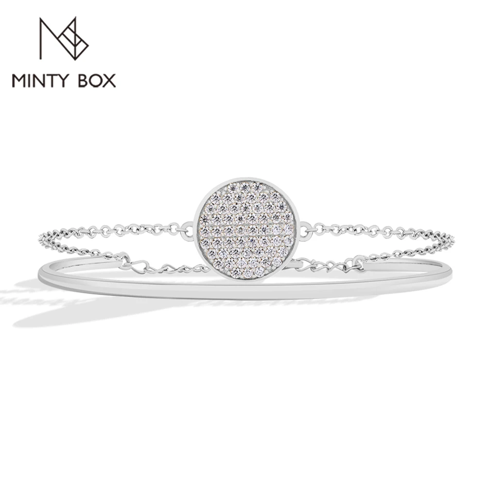 MINTYBOX S925 Sterling Sliver Moissanite Bracelets for Women 0.28ctw Lab Grown Diamond 18k Plated Wedding Jewelry Birthday Gift