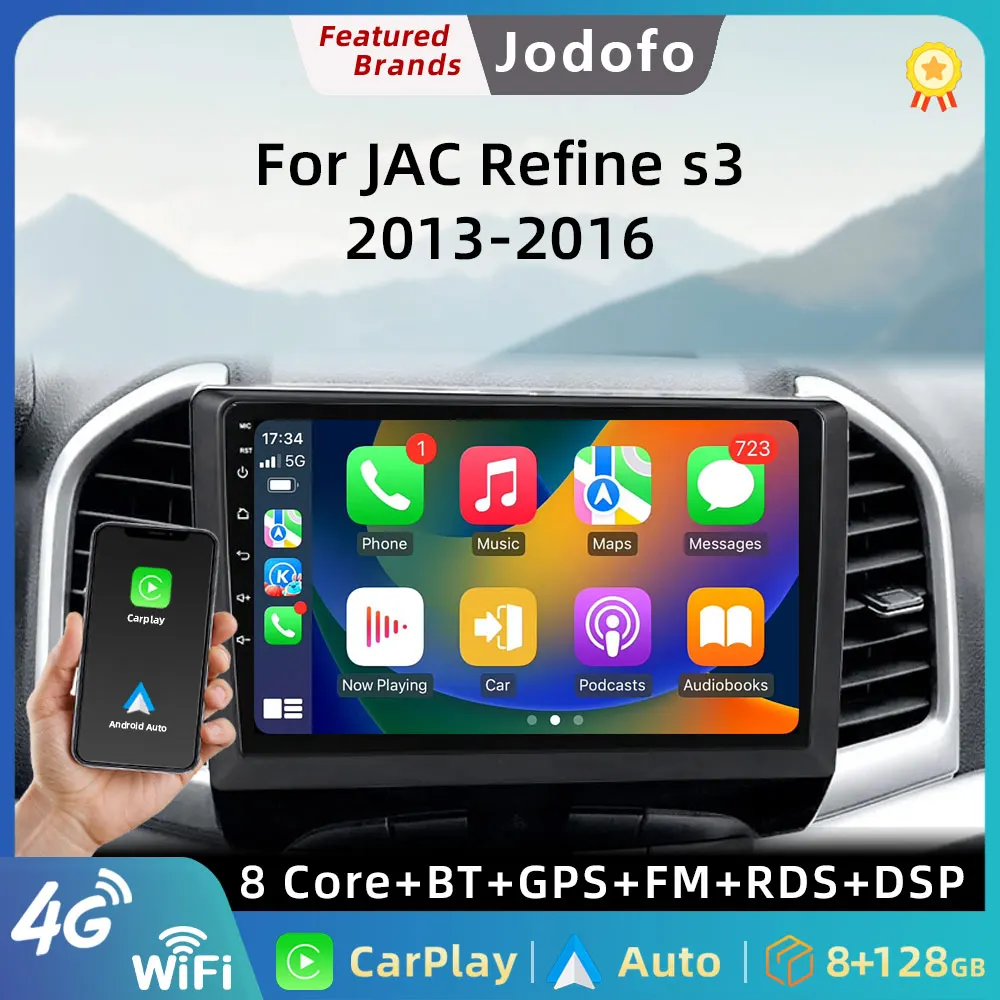 

Car Radio Android 12 Carplay For JAC Refine S3 2013 -2016 Multimedia Video Player 2 Din Stereo Head Unit GPS Navigation Wifi DSP