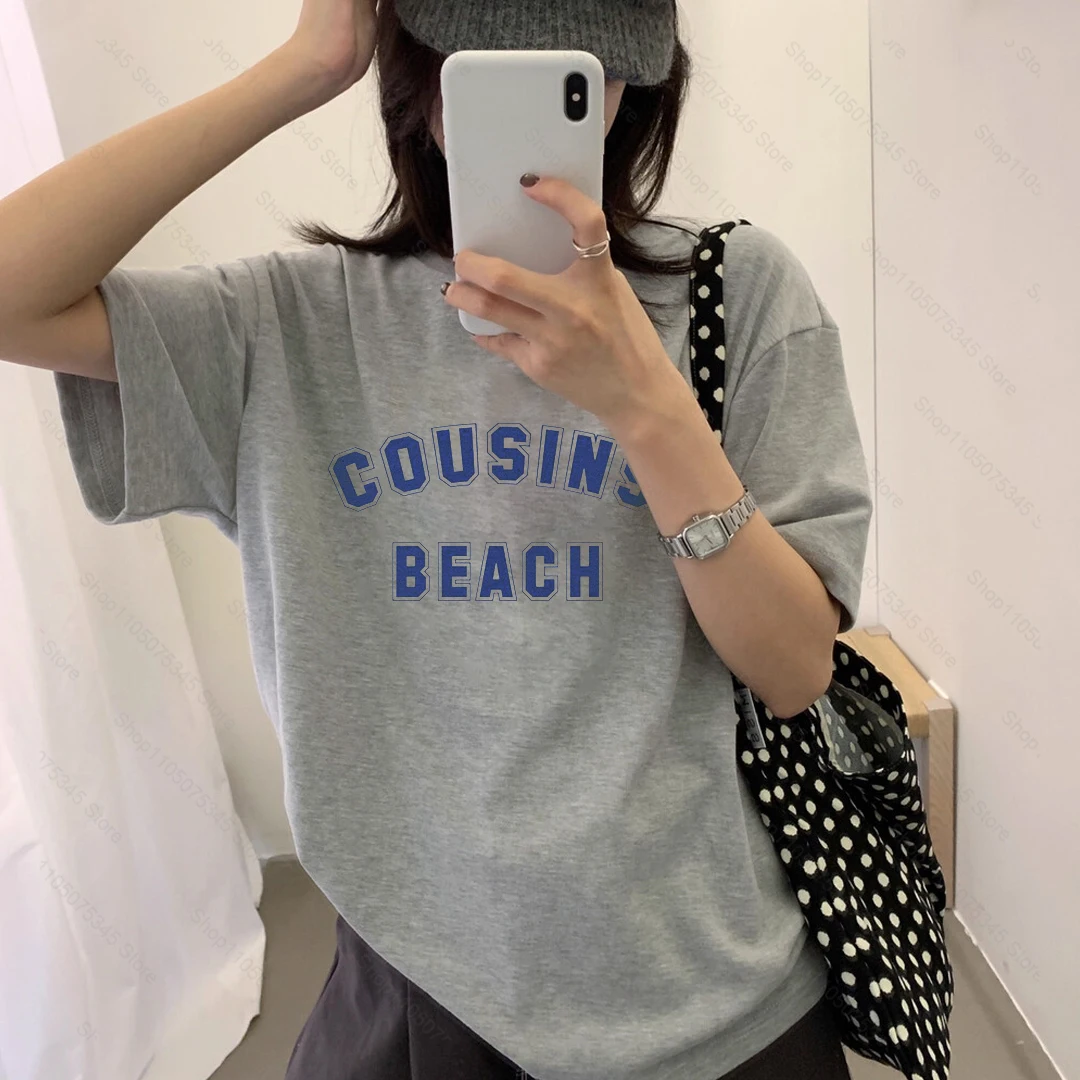 

The Summer I Turned Pretty - Пляжная футболка Cousins, женская повседневная одежда с рукавами в стиле Харадзюку, уличные топы, футболки, эстетичная одежда