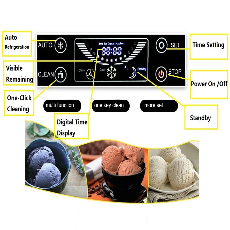 Hard Ice Cream Maker 18-24 L/H Automated Mango Gelato Making Machine Commercial Ice Cream Machine for Business Price