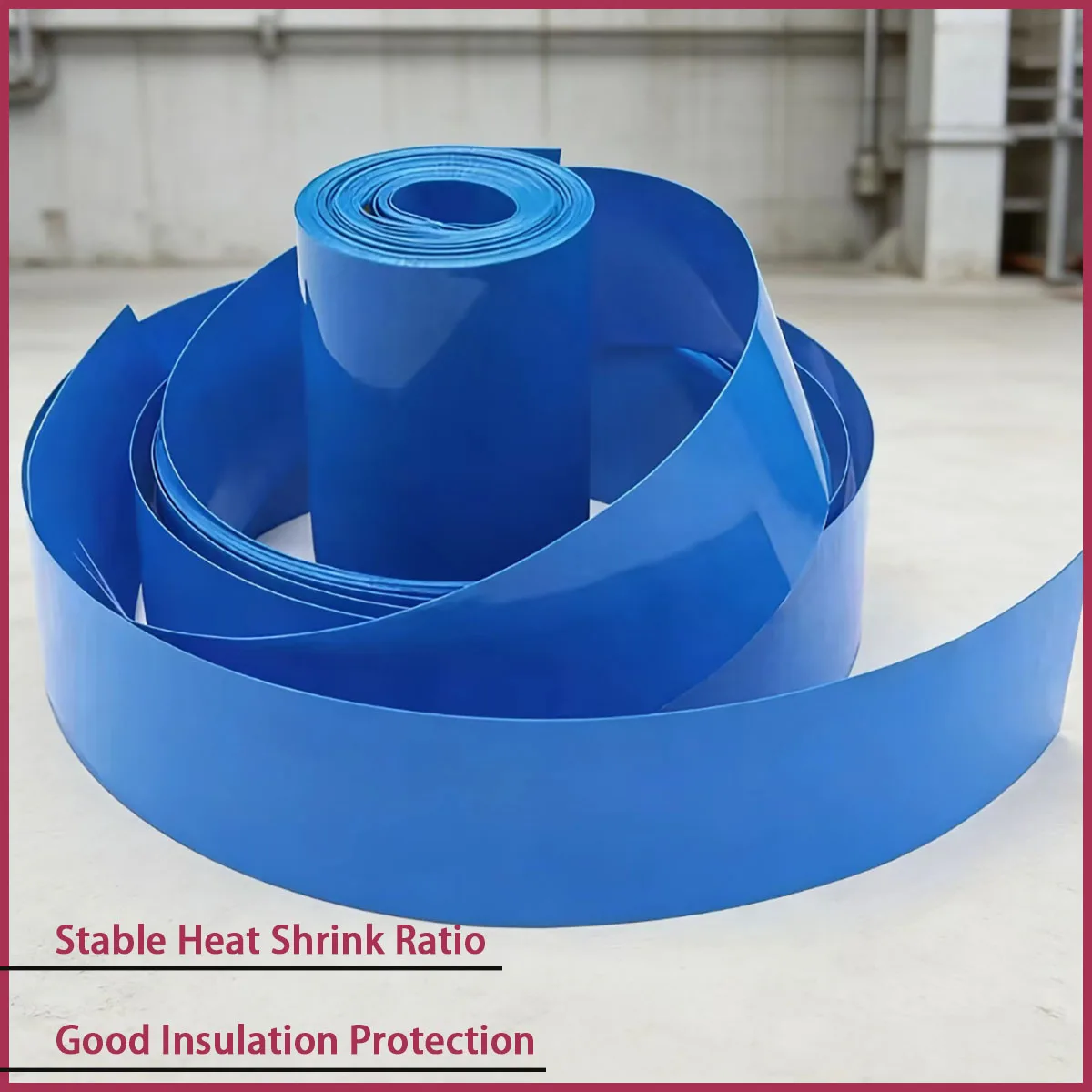 PVC heat shrink tubing Lipo battery pack shell blue width 155mm cable sleeve lithium insulation film wrapped for protection