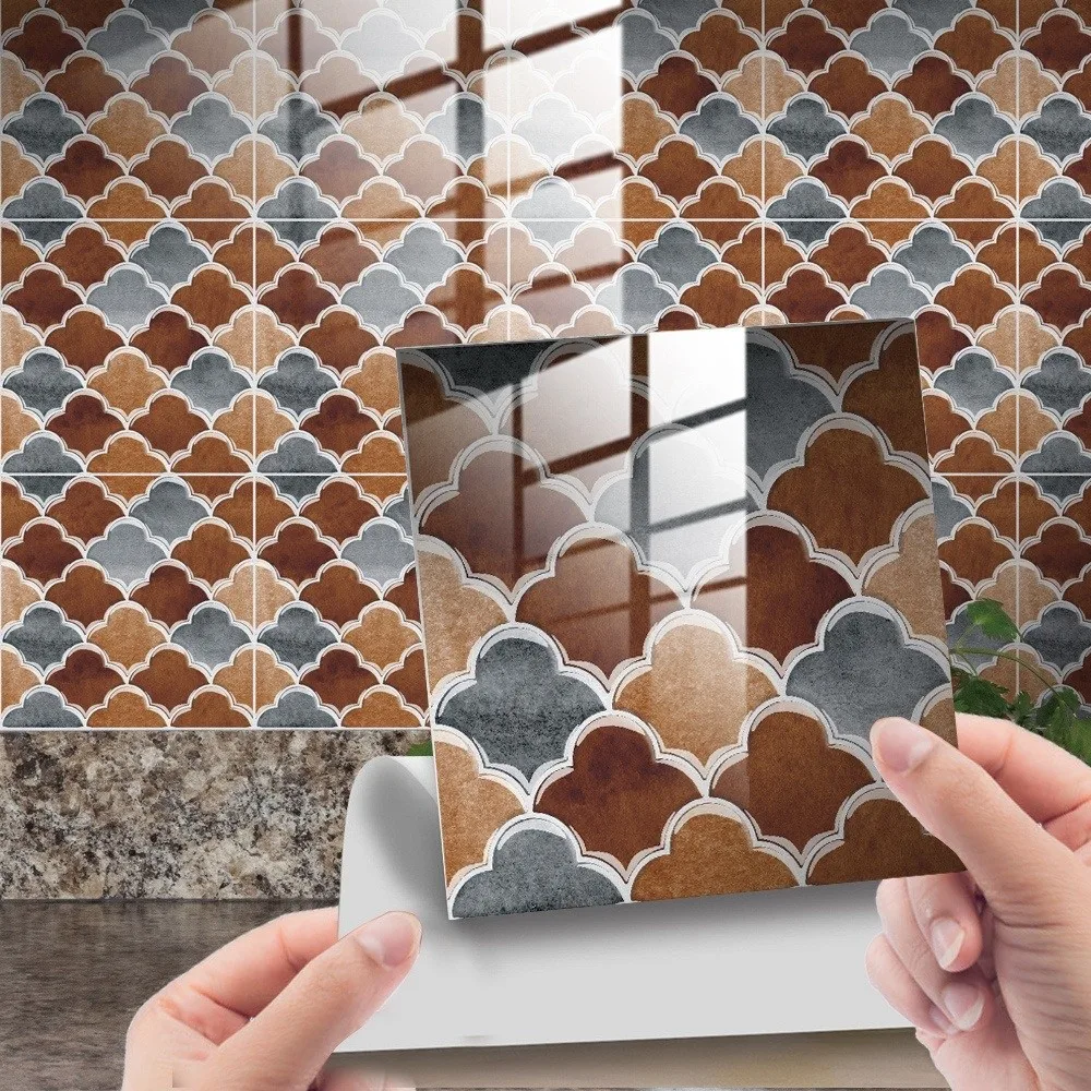 10Pcs Fashion PVC Tile Stickers 15*15cm Waterproof 3D Wall Sticker Self Adhesive Art Wall Decal Living Room Wall Sofa Background