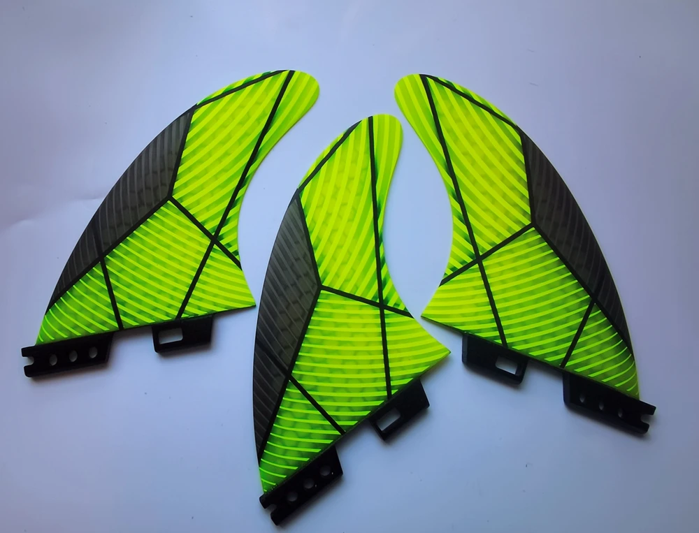 II I Surf Fins Tri Set Double Tabs Base Pure Epoxy !