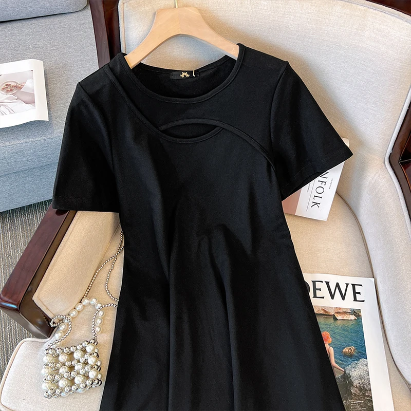 Robe décontractée grande taille pour femmes, tenue de soirée sexy, ample et confortable, tissu perlé de coton, été