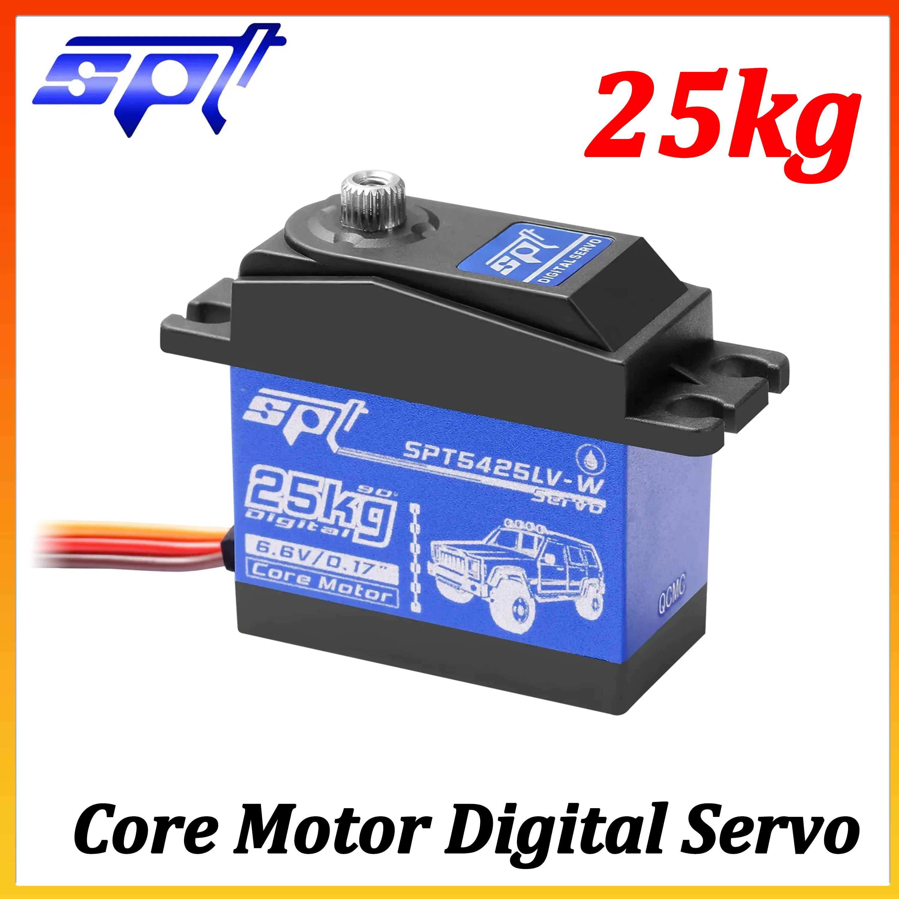 

SPT 5425LV-W 25KG Waterproof Servo Metal Gear 4.8V-6.0V for 1/10 1/8 RC Car Truck Crawler Tank Robot Toy Part Axial SCX10 Wltoys