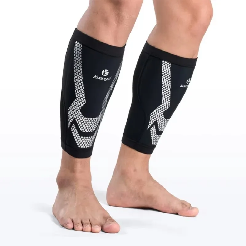 Kuangmi 1 Pair Calf Support Compression Basketball Football Leg Sleeve Cycling Leg Calf Pads Legwarmers Shin Exercise Leggings