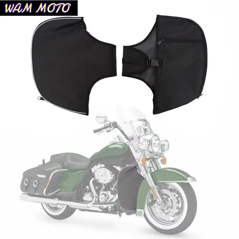 Motorcycle Soft Lowers Leg Warmer Bag Chaps For Harley Touring Electra Street Trike Road King 1998-2020