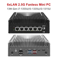 13th 12th Gen Fanless Mini PC USB4.0 i7 1355U i5 1335U i3 1315U Intel 6x i226-V LAN Firewall Appliance Soft Router Proxmox ESXi