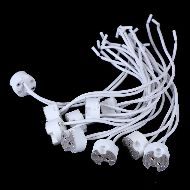 10/20/50/100/200pcs Brand New MR16 Lamp Holder Bulb Base Halogen Socket Pottery Wire Connector MR16 Led Lamp Ceramic Holder