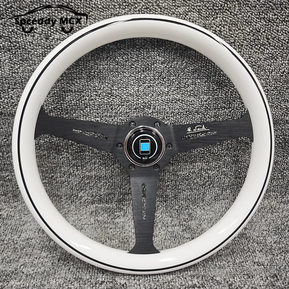 14inch 350mm ABS White Steering Wheel With Black Aluminum Bracket Car Sports Steering Wheel