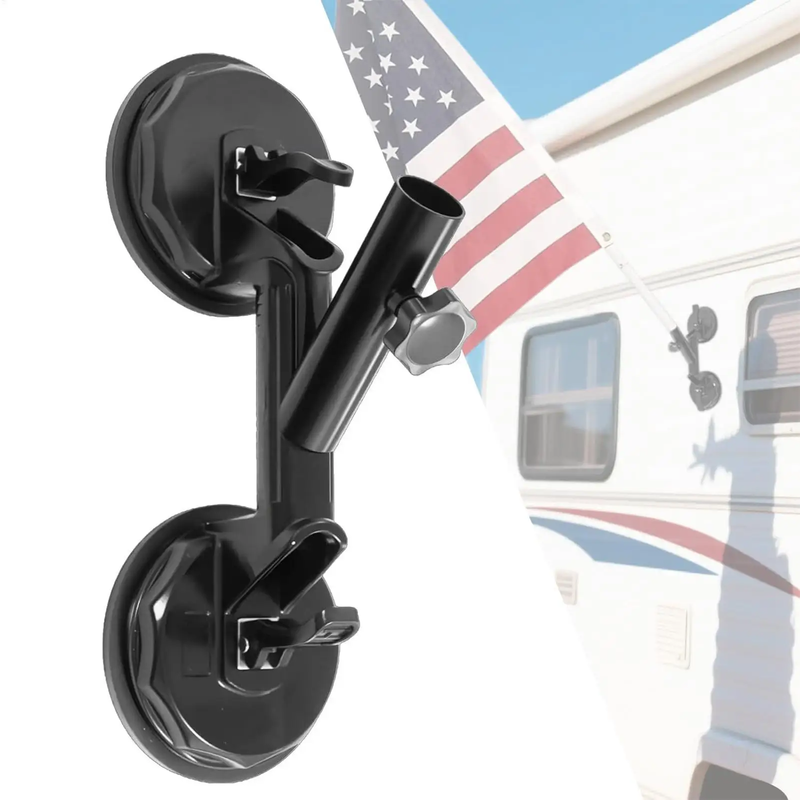 

1Pcs Universal Car Exterior Suction Cup Flag Holder Flag Mount Suction Stable Holds Flags Holder For Truck Camp-er Boats