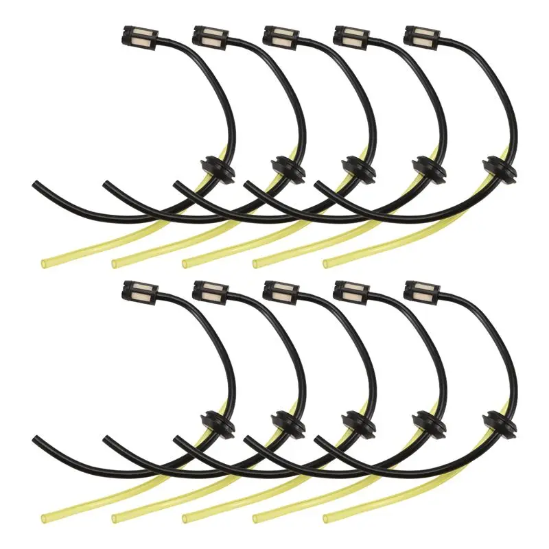 

10 шт. топливных шлангов с комплектом топливных фильтров для триммеров 139/140/G35/144, косилок, газонокосилок, фильтры топливного бака-A68E