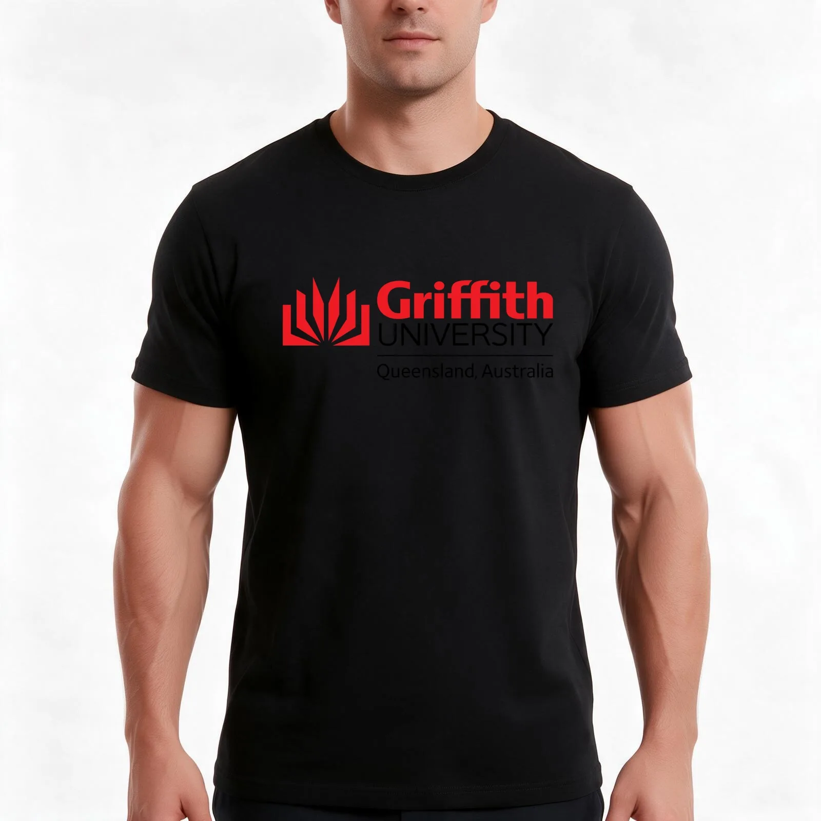 Griffith University T-Shirt, Summer Casual Cotton Tee, Oversized Streetwear Tops, Vintage Graphic Print, Loose Fit Short Sleeve