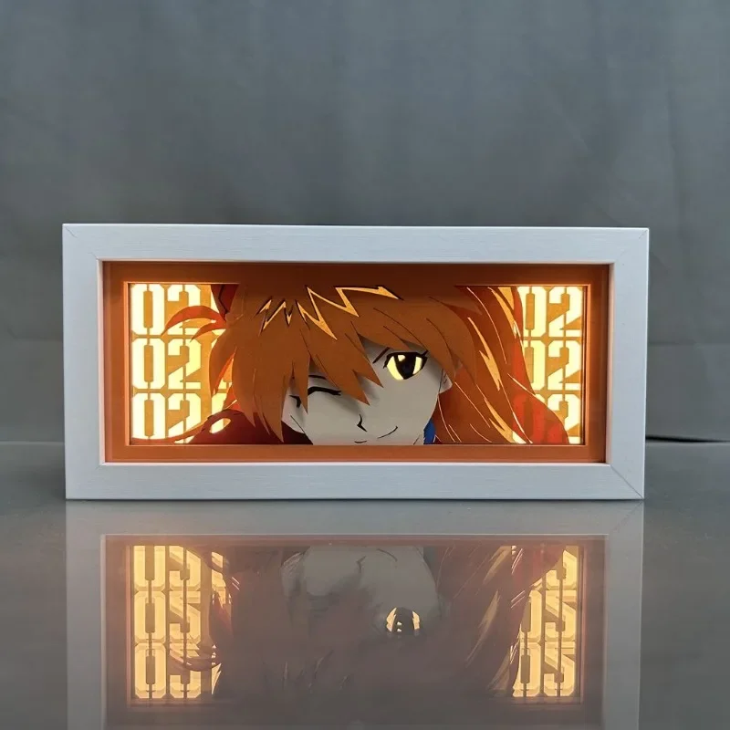 Neon Genesis Evangelion Cartoon Anime EVA Asuka Ayanami Paper Carving Lamp Bedhead Atmosphere Night Light Student Birthday Gift