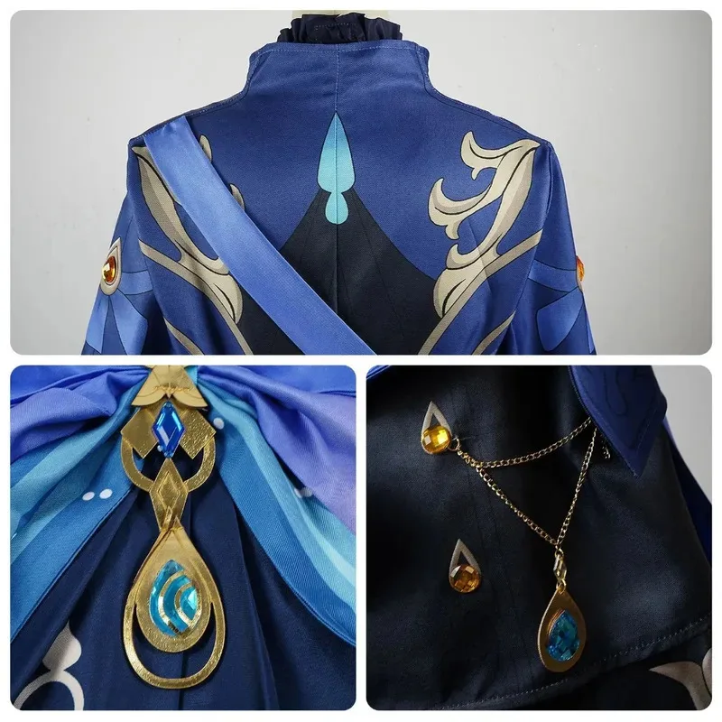 Furina de Fontaine تأثيري Focalors زي الملابس شعر مستعار أنا جميل فستان بتصميم بدلة قبعة الملابس النسائية هالوين كوميك كونكس ؛ 2 ، f