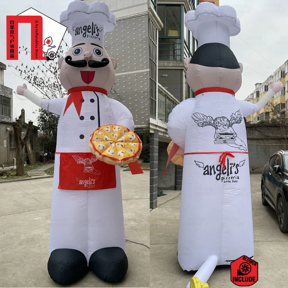 

New Restaurants Chef Pizza Inflatables Advertising With Blower Oxford Fabric Customize Logo Anime Air Dancer Angela Pizza Chef