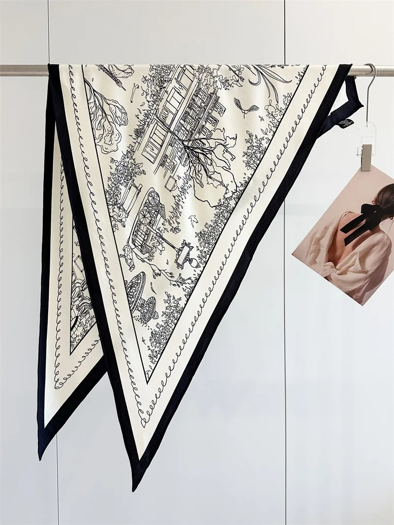 

Designer Scarf Luxury Winter Triangle Scarf Pashmina Handrolled Shawls for Women Luxury Head And Neck Accessories