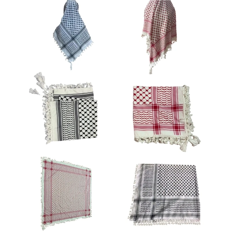 Muslims Arab Keffiyeh Shemagh Headscarf Arabian Dubai Bandana Shawl Neckwrap Dropshipping