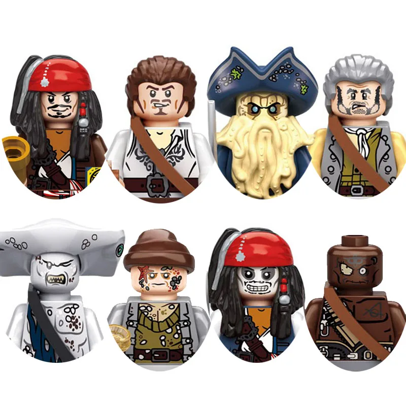 Classical Movie Pirates Of The Caribbean Ghost Shark Jack Sparrow Jones Model Building Blocks Enlighten Bricks Toys For Children