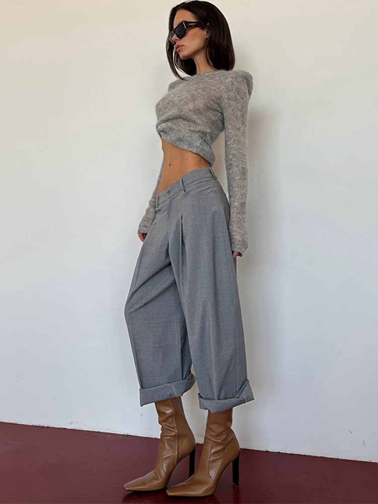 

Женский элегантный мягкий женский вязаный пуловер, женский повседневный свитер с круглым вырезом и длинными рукавами, весенне-осенняя женская верхняя одежда