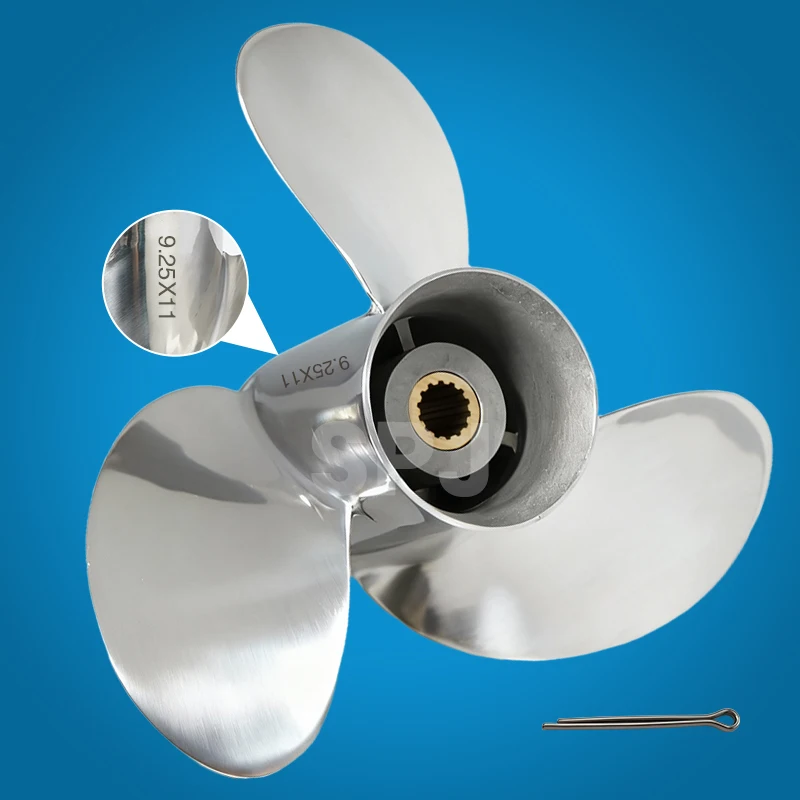 

R Rotation Tohatsu 9.9-20HP Motor Outboard Propeller Stainless Steel 9.25"x11" 3-Blade Marine Boat Propeller