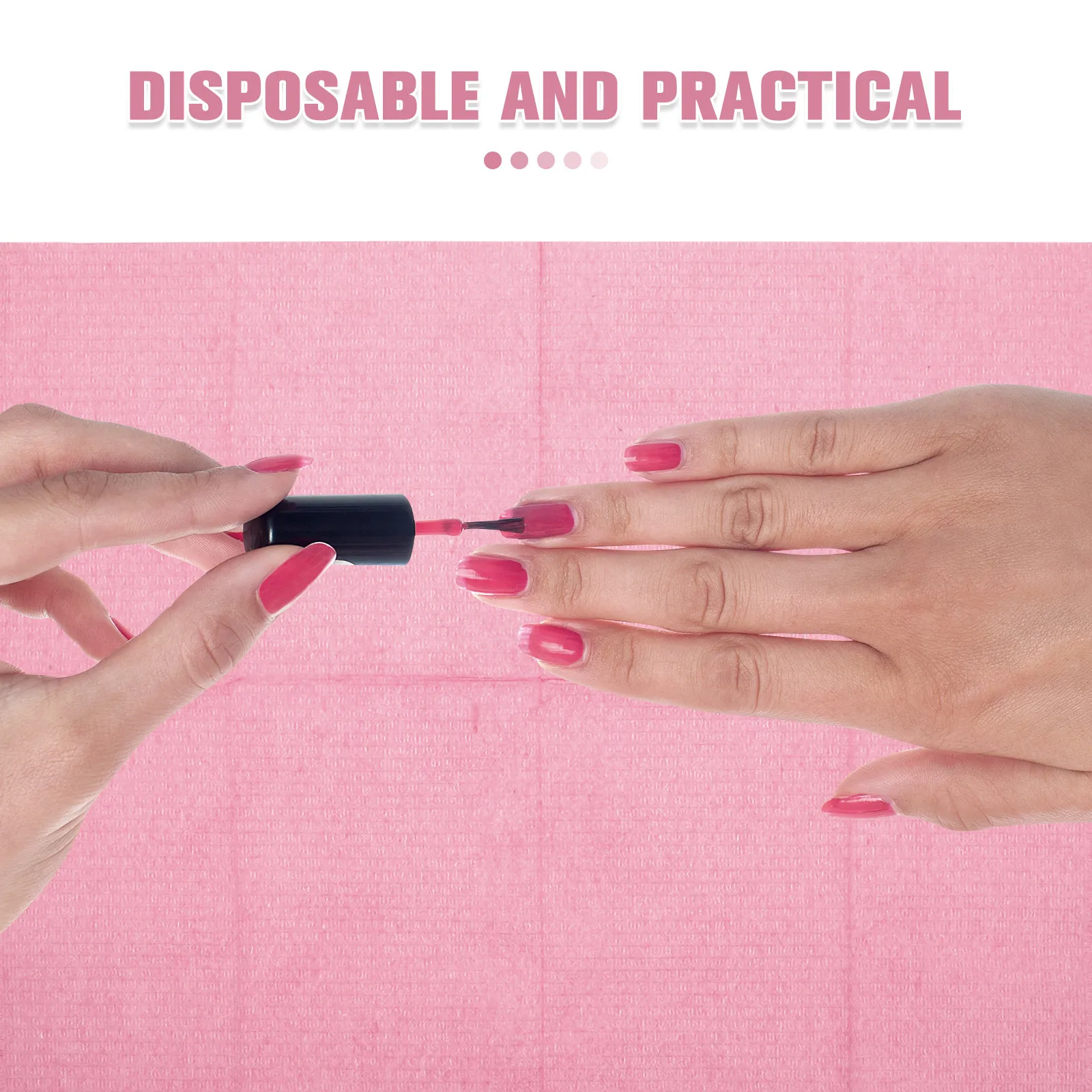 125Pcs Disposable Nail Table Mats Pink Waterproof Oil-Resistant Nonwoven Manicure Desk Sheets Nail Salon Accessories Supplies