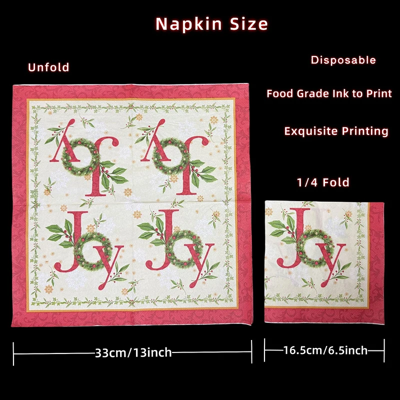 20/60Pcs Paper Napkins, Disposable Words Pattern Printed Napkins for Restaurants Kitchens Weddings Birthdays Party
