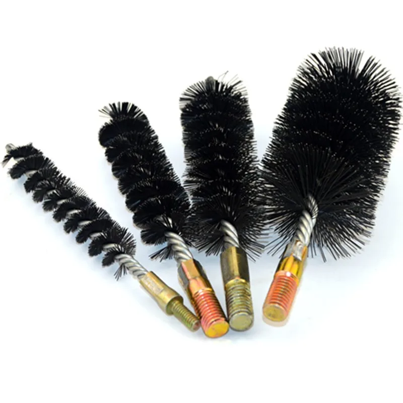 1PCS 55/60/65/70/75/80/85/90/100mm Diameter Stainless Steel Round Wire Tube Pipe Cleaning Brush 12mm Thread