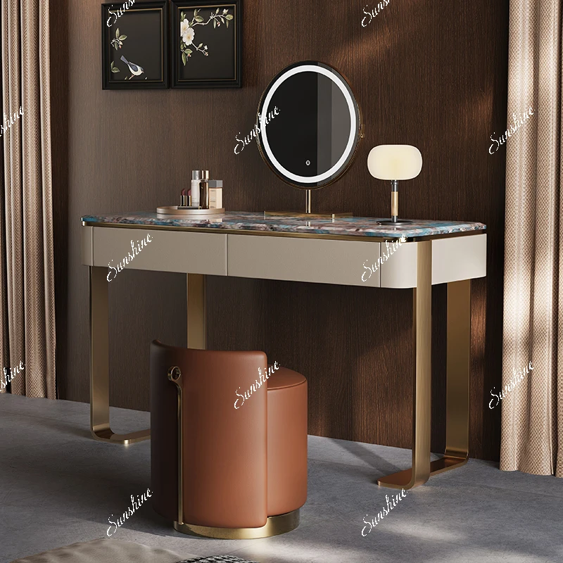 

Minimalist light luxury dresser marble bedroom, high-end custom fashion and simple design