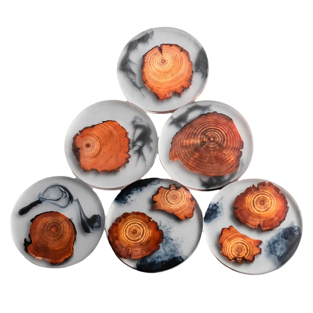 

6pcs Resin Coaster Light Brown Waterproof Cup Mat For Home Office Decor Creative Mug Mat Classy Table Protection
