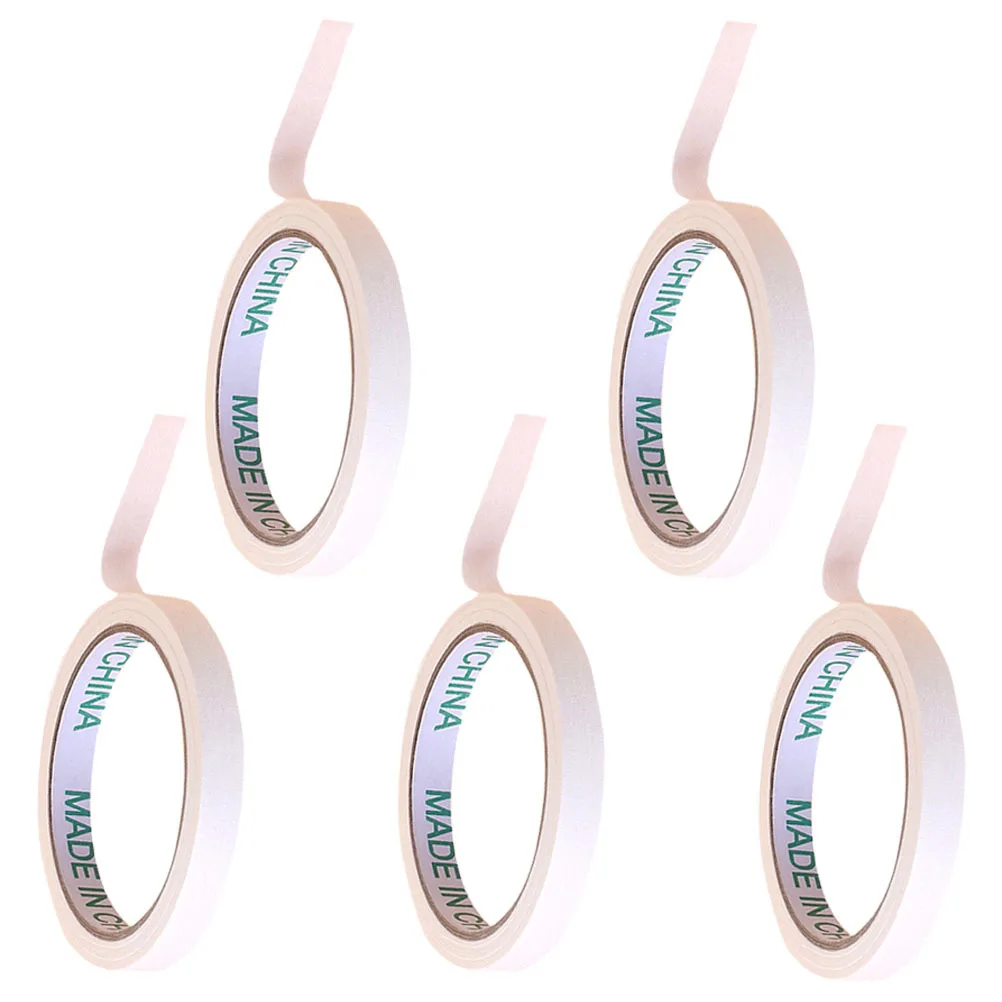 

5pcs Masking Tape White Pet Material Easy Peel Removable Adhesive For Painting Diy Crafts Kids Art Projects Teaching Supplies