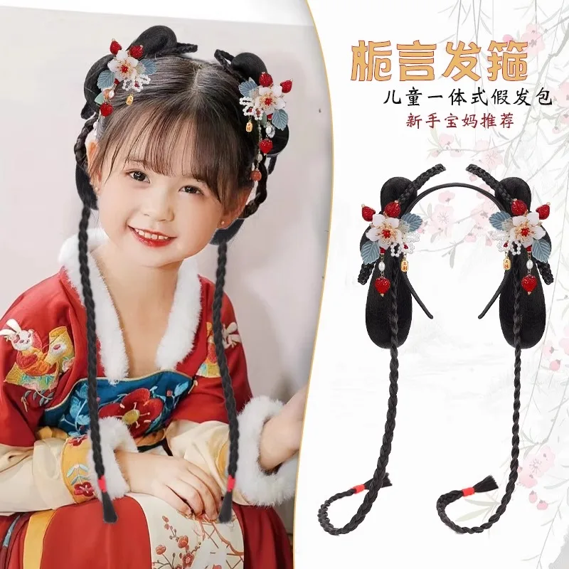 Chinese stijl kinderen oude stijl kapsel hoofdtooi vintage bloemen haarkaart prinses hanfu accessoires haarspeldjes meisjes