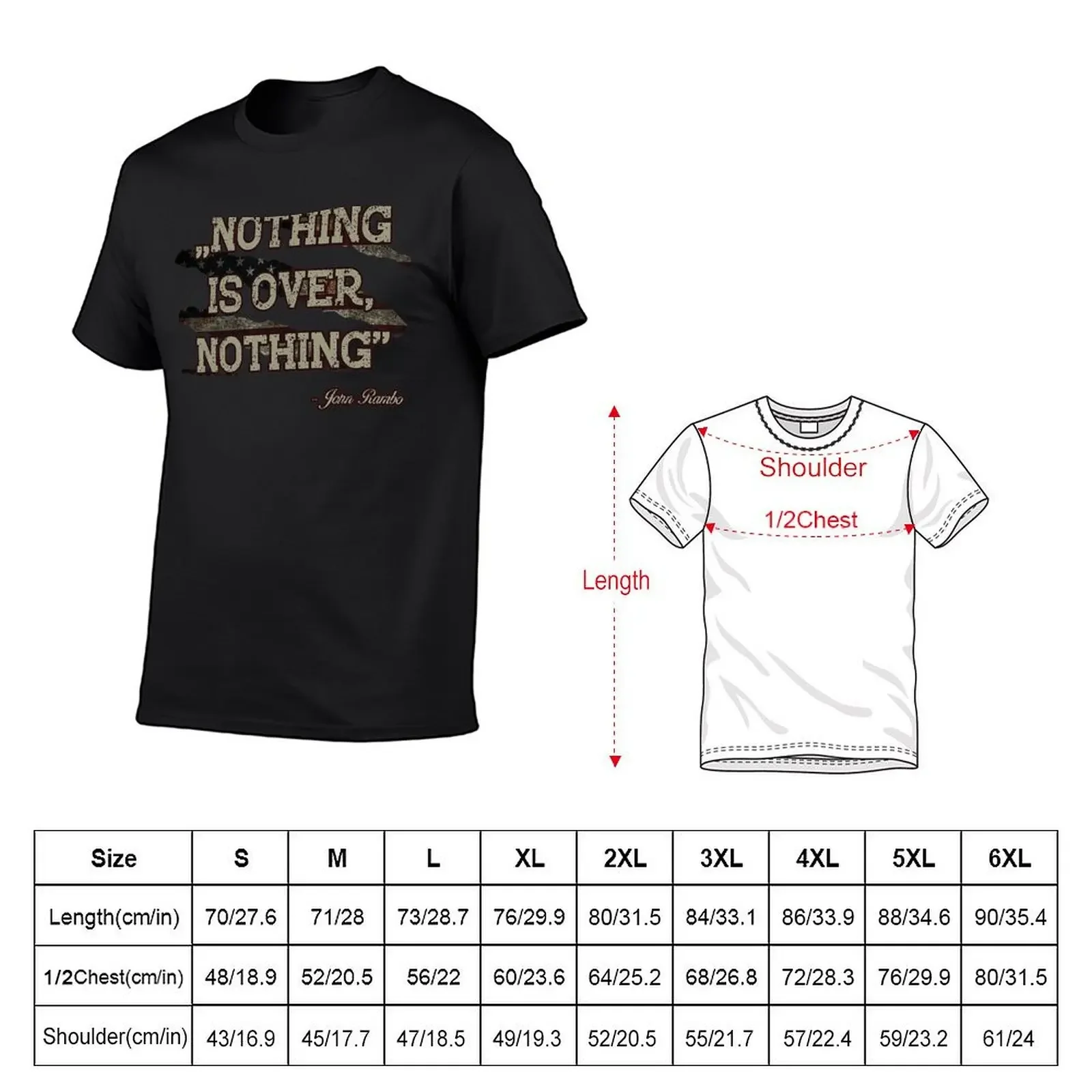 Nothing Is Over John Rambo Quote Retro Vintage T-Shirt sports fans cute tops graphic t shirts mens fashion