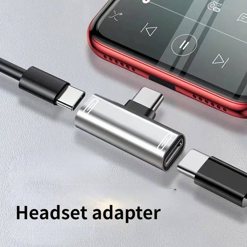 2IN1 Type C to 3.5mm Jack Earphone Charging Cable Converter, USB 3.0 to Type C OTG Adapter for Type-C