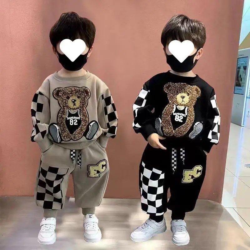 Kawaii Casual Coat Set Fashion 2-piece Children's Clothing Infant Puffer Teen Clothes From 12 to 14 Years Old boy Spring Autum