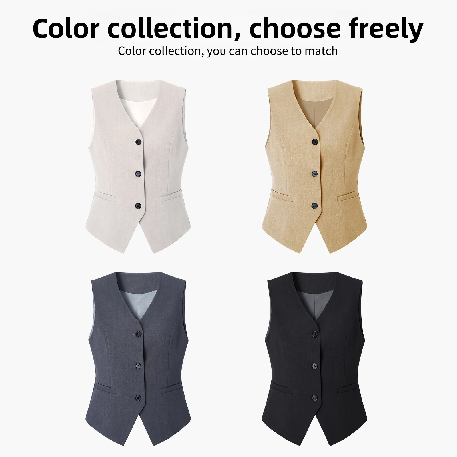 カジュアル スレオル スヴェル レディース ベスト 3264 ファッショナブル 多用途 スリムフィット スーツ ジャケット 秋 アウター トップス ポリエステル生地