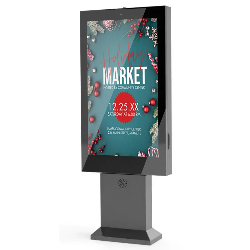 Fully Bonded 49 Inch IPS LCD Floor Standing Outdoor Weatherproof Kiosk Totem for Shopping Mall Touch Screen Animation