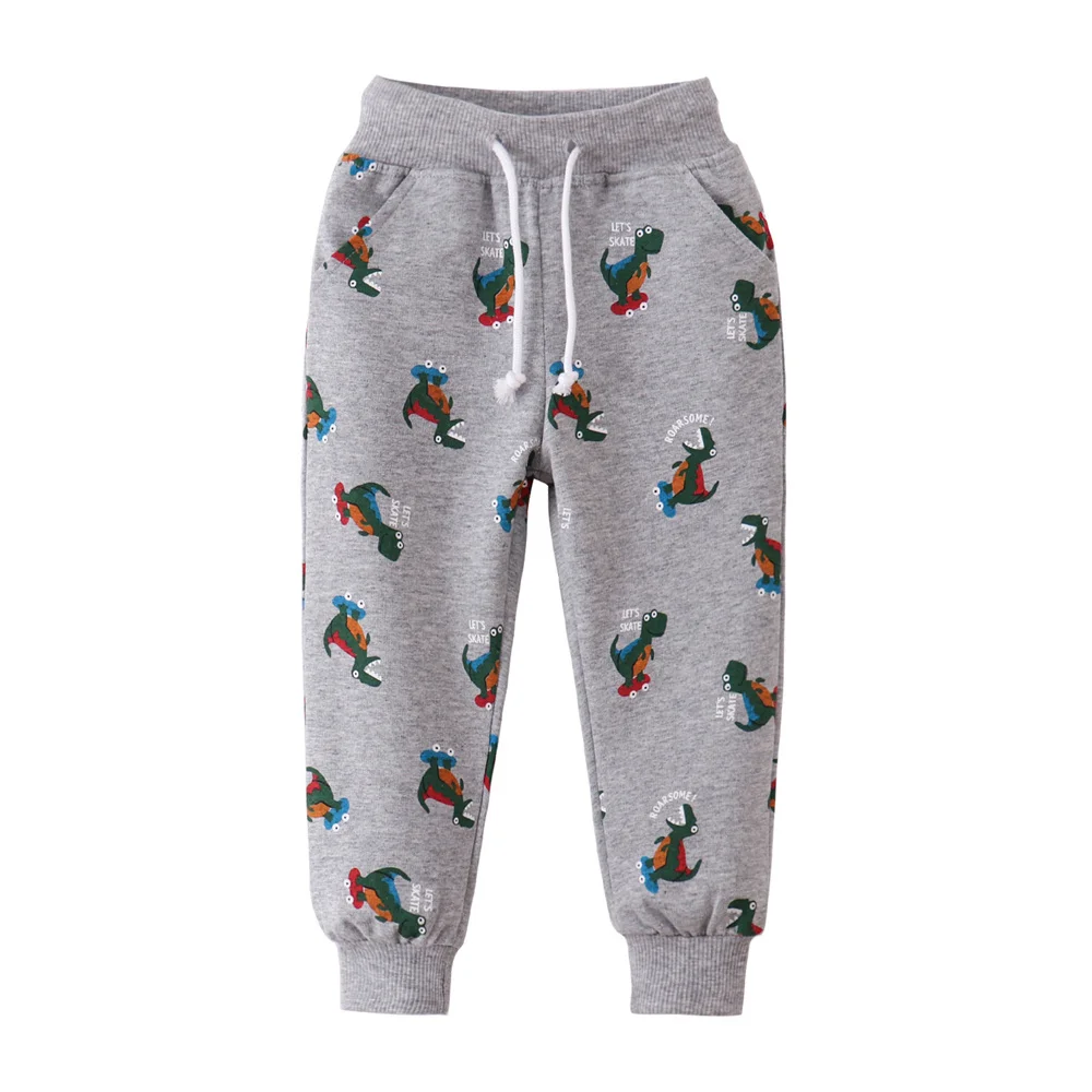 

Jumping Meters Animal Print Sweatpants 2-7T Toddler Kids Drawstring Full Length Trousers for Boys Girls Baby Autumn Spring Wear